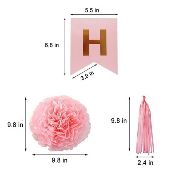 Pink & Gold Happy Birthday Party decorations decor - Picture 8 of 8